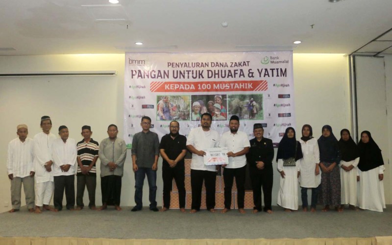 Bank Muamalat, Media Bogor, Dimensi Salurkan Dana Zakat Pangan Kepada 100 Mustahik