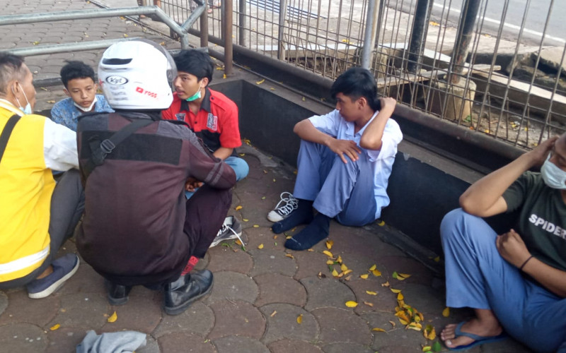 Satgas Pelajar Amankan Pelajar Bawa Sajam yang Hendak Tawuran