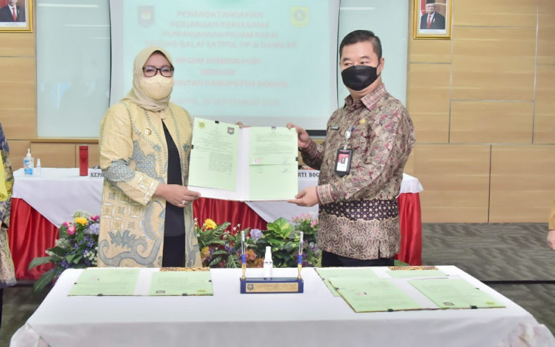 Pemkab Bogor Tandatangani MoU Perpanjangan Isoter di Kemang