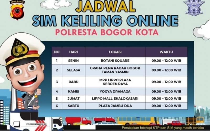 Satlantas Bogor Kota Kembali Buka Layanan SIM Keliling Bagi Masyarakat