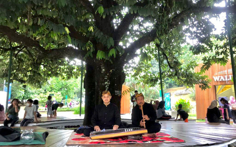 Alunan Musik Syahdu Kecapi Suling di Kebun Raya Bogor