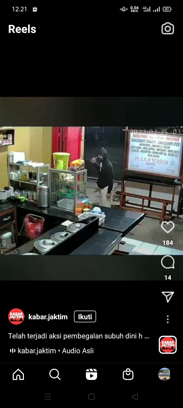 Begal Bercerulit Satroni Warkop di Gunung Putri