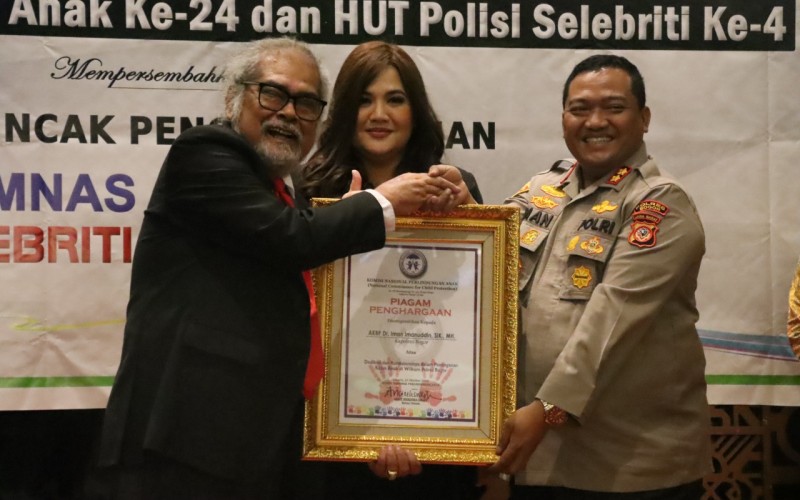 Polres Bogor Raih Penghargaan Dari KPAI, Atas Pengungkapan Kasus Ayah Sejuta Anak