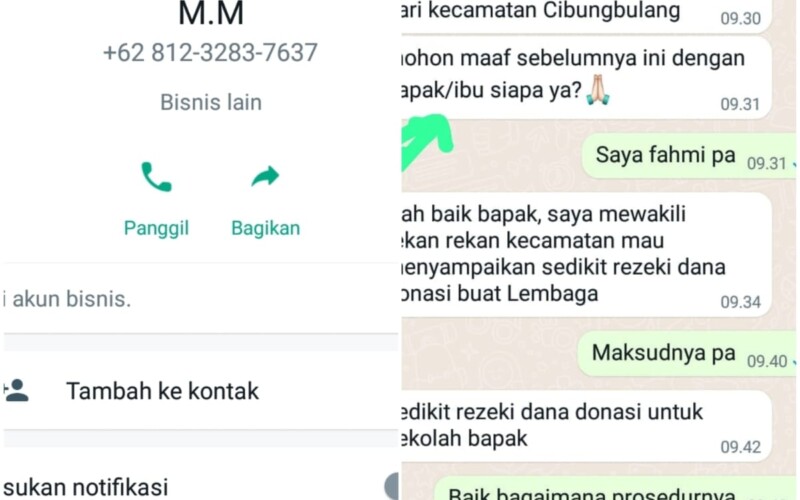 Waspada Penipuan Berkedok Minta Sumbangan Mengatasnamakan Camat