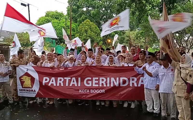 Datang Bawa Marching band, Gerindra Kota Bogor akan berjuang keras dengan kerja sama.
