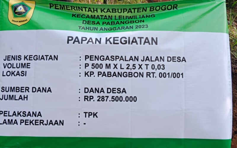 Pemdes Pabangbon Pergunakan Anggaran DD Prioritaskan Infrastruktur