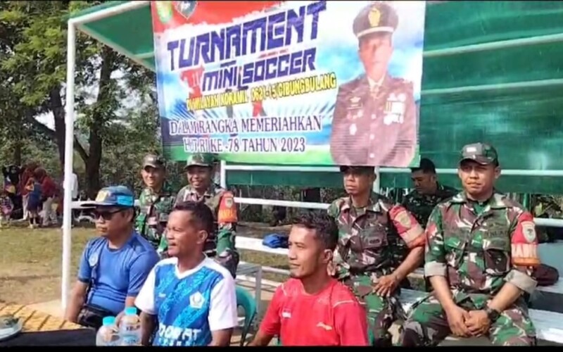 Peringati HUT RI ke 78, Koramil Cibungbulang Gelar Tournamen Mini Soccer