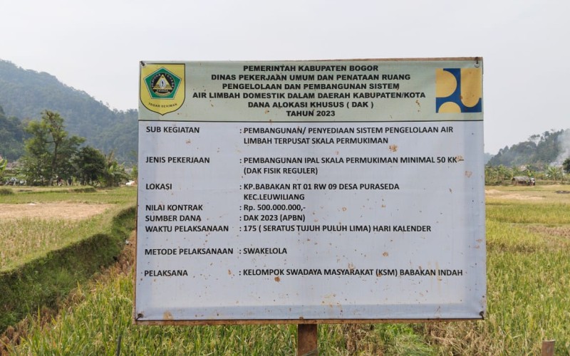 Pemkab Bogor Kucurkan Dana Ratusan Juta, Untuk Bangun IPAL di Kampung Babakan.