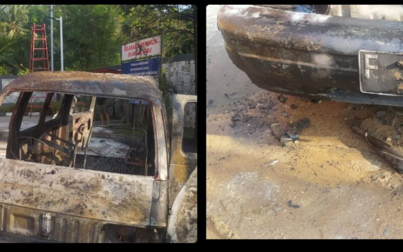 Mobil Carry Terbakar di SPBU Nanggung Usai Isi BBM