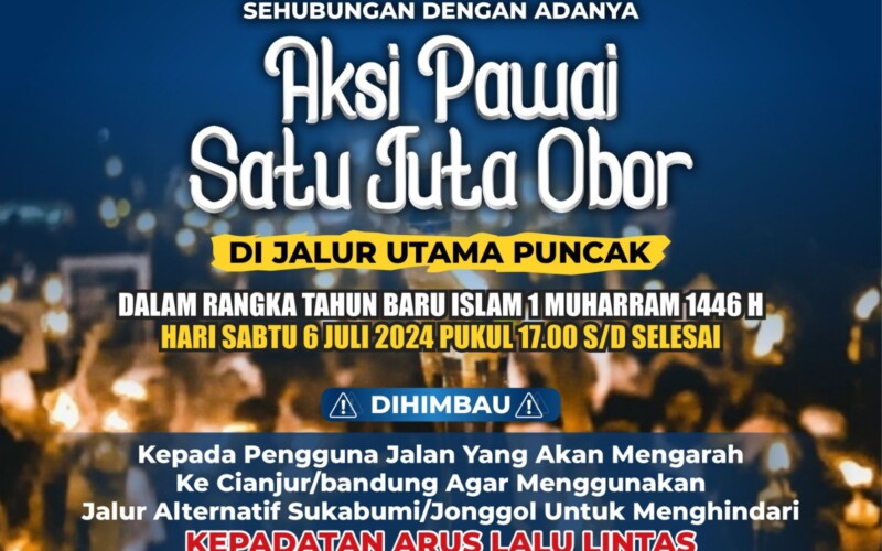 Polisi Imbau Pengendara Menuju Puncak Gunakan Jalur Alternatif Malam Nanti, Ada Pawai Obor