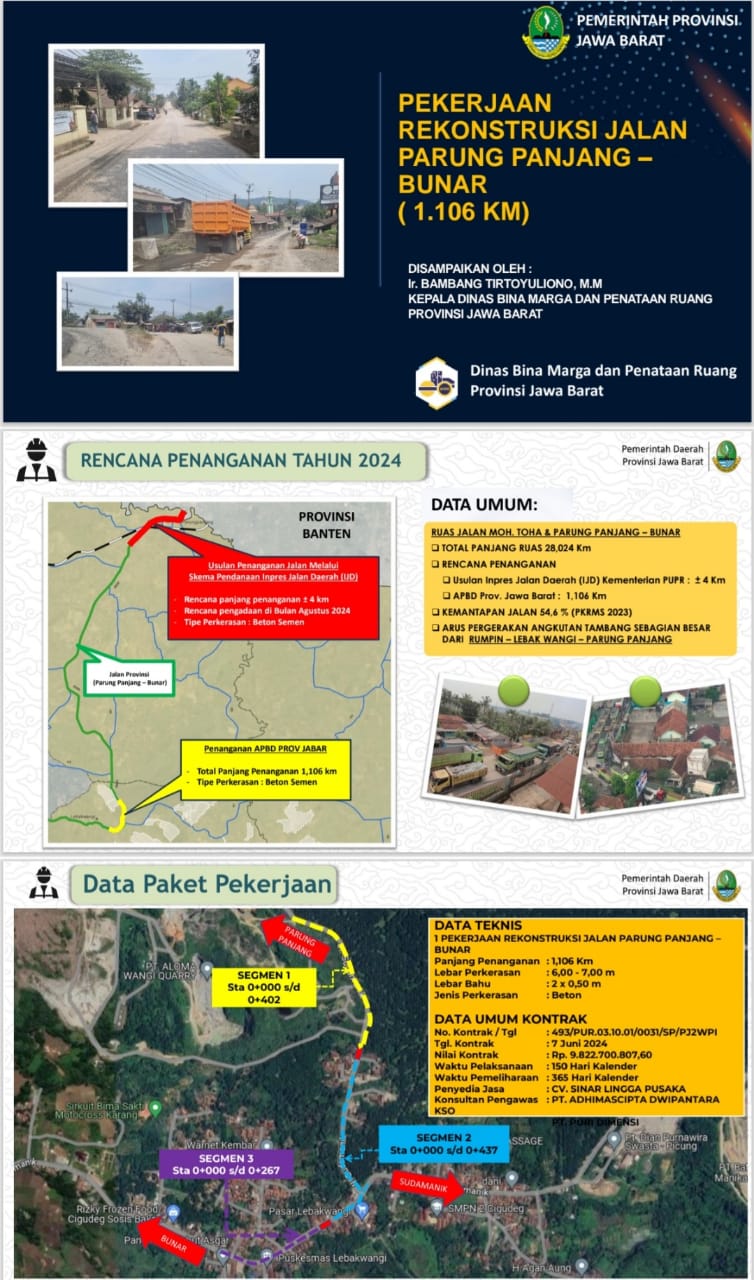 Ada pekerjaan Rekontruksi Jalan di Parung Panjang, Truk Tambang Bakal Dialihkan ke Rumpin