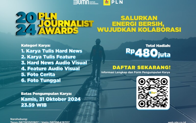 Pendaftaran PLN _Journalist Award_ 2024 Tinggal Sebulan Lagi, Kirimkan Karya Jurnalistik Terbaikmu!