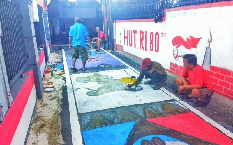 Jelang HUT RI ke 80, Warga Gang Tawes RT 04/05 Pondok Rumput 1 Hias Kampung dengan Mural