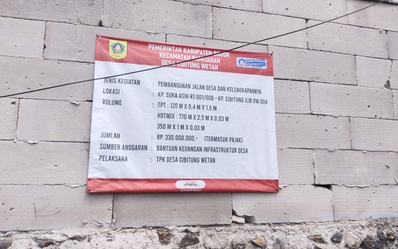 Serap Anggaran Bankeu Tahun 2025, Pemdes Cibitung Wetan Realisasikan Aspal Jalan Desa