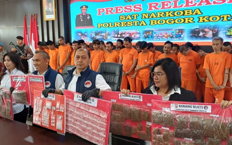Selama Satu Bulan, Satnarkoba Polresta Bogor Amankan Puluhan Pengedar dan Pengguna Narkoba
