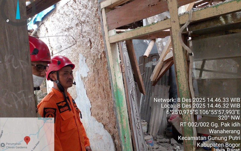 Diterjang Angin Kencang, 2 Rumah di Gunungputri Rusak dan 4 Orang Mengungsi