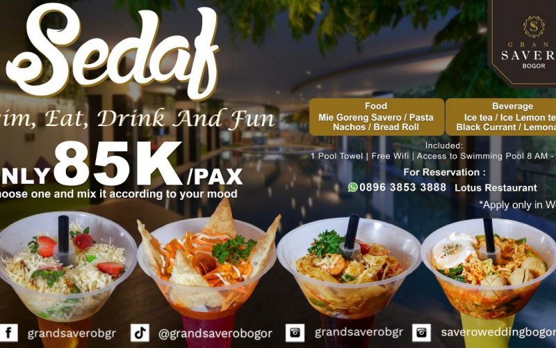 Cukup Rp85 Ribu, Grand Savero Bogor Tawarkan Paket “Sedaf”: Renang dan Kulineran Tanpa Khawatir Cuaca