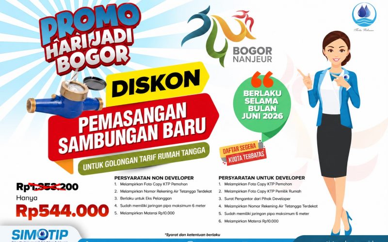 Sambut HJB 544, Tirta Pakuan Hadirkan Promo Pasang Baru Gratis untuk Rumah Ibadah dan Diskon Spesial untuk Kategori Rumah Tangga