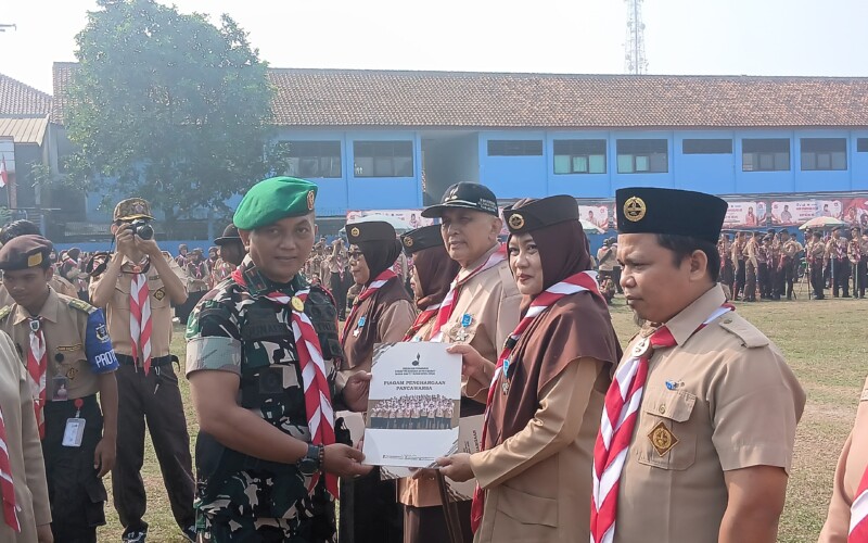Pimpin Upacara HUT Pramuka ke-65, Danramil Parungpanjang: Ajak Pramuka Berkarya Untuk Swasembada Pangan