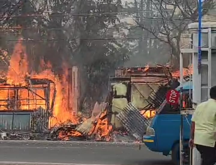 Kios Perbaikan Shockbreaker di Cibungbulang Hangus Terbakar, Diduga Konsleting Listrik